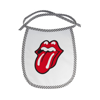 Rolling Stones Kiss, Σαλιάρα μωρού αλέκιαστη με κορδόνι Μαύρη