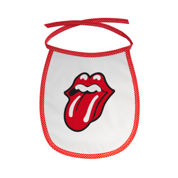 Rolling Stones Kiss, Σαλιάρα μωρού αλέκιαστη με κορδόνι Κόκκινη