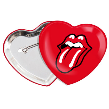 Rolling Stones Kiss, Κονκάρδα παραμάνα καρδιά (57x52mm)