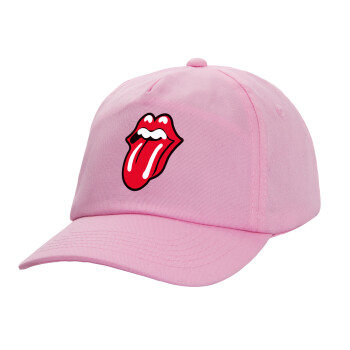 Rolling Stones Kiss, Καπέλο Ενηλίκων Baseball, 100% Βαμβακερό,  ΡΟΖ (ΒΑΜΒΑΚΕΡΟ, ΕΝΗΛΙΚΩΝ, UNISEX, ONE SIZE)