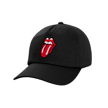 Rolling Stones Kiss, Καπέλο Baseball, 100% Βαμβακερό, Low profile, Μαύρο