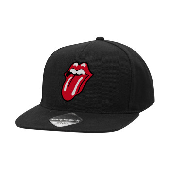 Rolling Stones Kiss, Καπέλο Ενηλίκων Flat Snapback Μαύρο, (POLYESTER, ΕΝΗΛΙΚΩΝ, UNISEX, ONE SIZE)