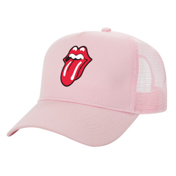 Rolling Stones Kiss, Καπέλο Ενηλίκων Structured Trucker, με Δίχτυ, ΡΟΖ (100% ΒΑΜΒΑΚΕΡΟ, ΕΝΗΛΙΚΩΝ, UNISEX, ONE SIZE)