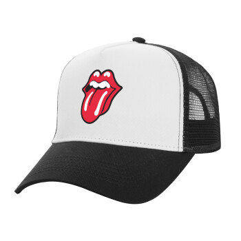 Rolling Stones Kiss, Καπέλο Structured Trucker, ΛΕΥΚΟ/ΜΑΥΡΟ
