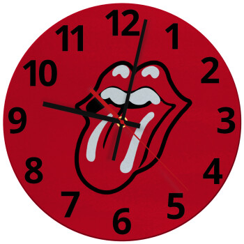 Rolling Stones Kiss, Ρολόι τοίχου γυάλινο (30cm)