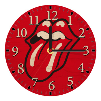 Rolling Stones Kiss, Ρολόι τοίχου ξύλινο plywood (20cm)