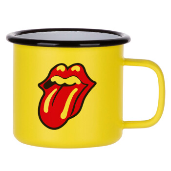 Rolling Stones Kiss, Κούπα Μεταλλική εμαγιέ ΜΑΤ Κίτρινη 360ml