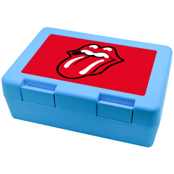 Rolling Stones Kiss, Children's cookie container LIGHT BLUE 185x128x65mm (BPA free plastic)