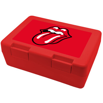 Rolling Stones Kiss, Παιδικό δοχείο κολατσιού ΚΟΚΚΙΝΟ 185x128x65mm (BPA free πλαστικό)
