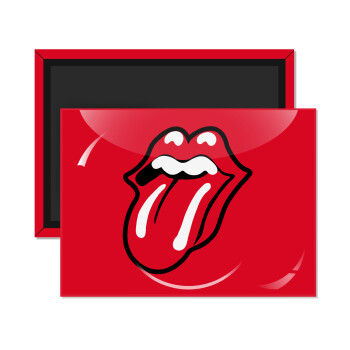 Rolling Stones Kiss, Ορθογώνιο μαγνητάκι ψυγείου διάστασης 9x6cm