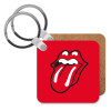 Rolling Stones Kiss, Μπρελόκ Ξύλινο τετράγωνο MDF