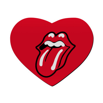Rolling Stones Kiss, Mousepad heart 23x20cm
