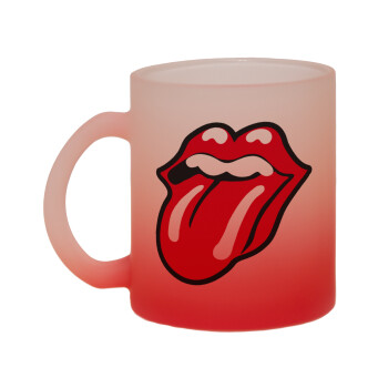 Rolling Stones Kiss, Κούπα γυάλινη δίχρωμη με βάση το κόκκινο ματ, 330ml