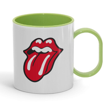 Rolling Stones Kiss, Κούπα (πλαστική) (BPA-FREE) Polymer Πράσινη για παιδιά, 330ml