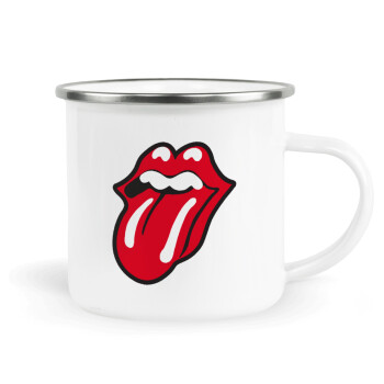 Rolling Stones Kiss, Κούπα Μεταλλική εμαγιέ λευκη 360ml