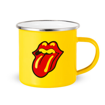 Rolling Stones Kiss, Κούπα Μεταλλική εμαγιέ Κίτρινη 360ml