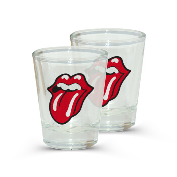 Rolling Stones Kiss, Σφηνοπότηρα γυάλινα 45ml διάφανα (2 τεμάχια)