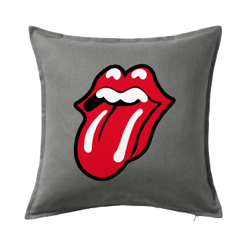 Rolling Stones Kiss, Sofa cushion Grey 50x50cm includes filling