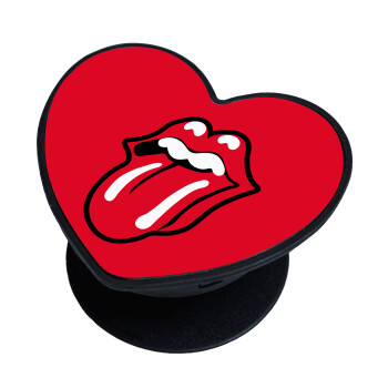 Rolling Stones Kiss, Phone Holders Stand  καρδιά Μαύρο Βάση Στήριξης Κινητού στο Χέρι