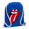 Backpack pouch GYMBAG Blue, with pocket (40x48cm) & thick cords