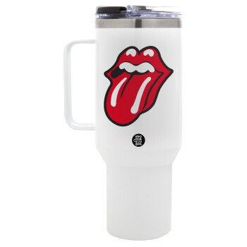 Rolling Stones Kiss, Mega Stainless steel Tumbler with lid, double wall 1,2L