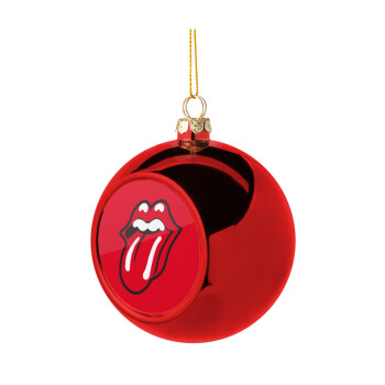 Rolling Stones Kiss, Χριστουγεννιάτικη μπάλα δένδρου Κόκκινη 8cm