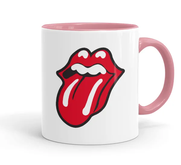 Rolling Stones Kiss — Mug colored pink, ceramic, 330ml