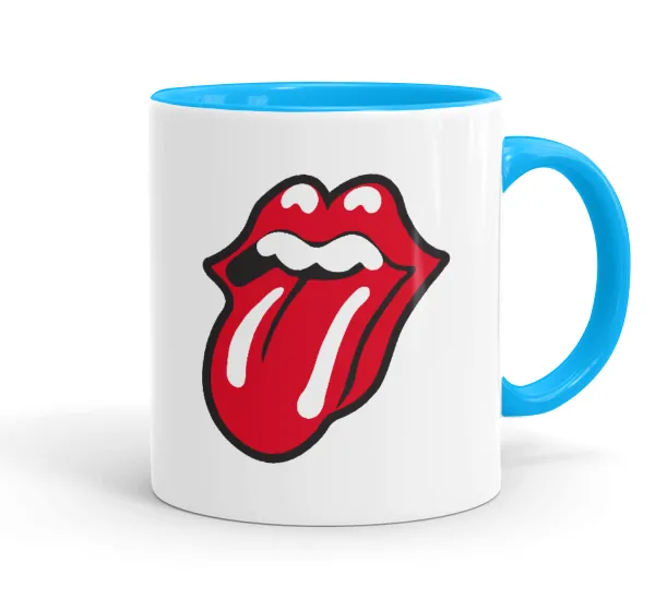 Rolling Stones Kiss — Κούπα χρωματιστή γαλάζια, κεραμική, 330ml