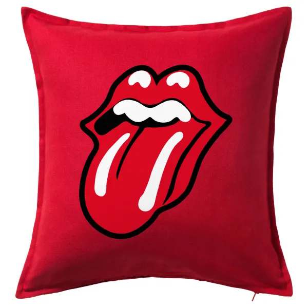Rolling Stones Kiss — Μαξιλάρι καναπέ Κόκκινο 100% βαμβάκι, περιέχεται το γέμισμα (50x50cm)