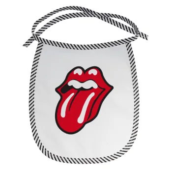 Rolling Stones Kiss, Σαλιάρα μωρού αλέκιαστη με κορδόνι Μαύρη
