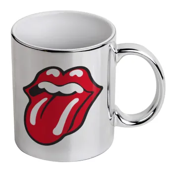 Rolling Stones Kiss, Κούπα κεραμική, ασημένια καθρέπτης, 330ml