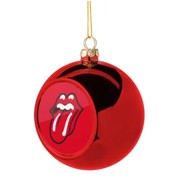 Rolling Stones Kiss, Christmas tree ball Red 8cm