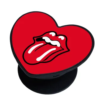 Rolling Stones Kiss, Phone Holders Stand  καρδιά Μαύρο Βάση Στήριξης Κινητού στο Χέρι