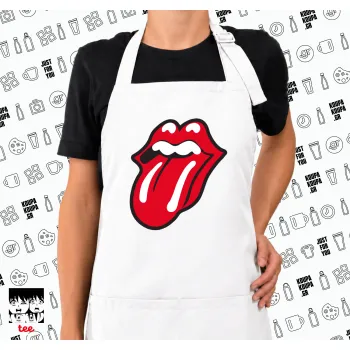 Rolling Stones Kiss, Ποδιά μακριά Σεφ ολόσωμη με τσέπες white (ΕΝΗΛΙΚΩΝ)