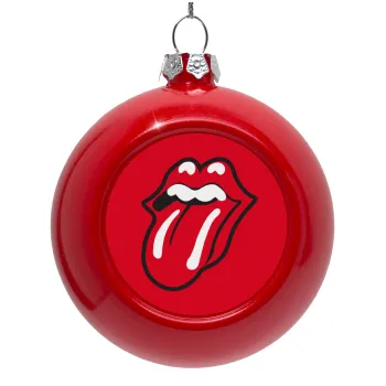 Rolling Stones Kiss, Red Christmas tree ornament bauble 8cm