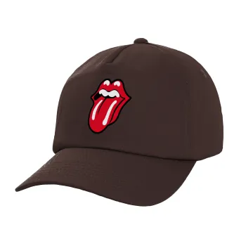 Rolling Stones Kiss, Adult Baseball Cap, 100% Cotton, Chocolate (COTTON, ADULT, UNISEX, ONE SIZE)
