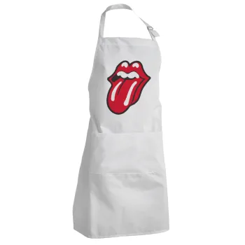 Rolling Stones Kiss, Adult Chef Apron (with sliders and 2 pockets)