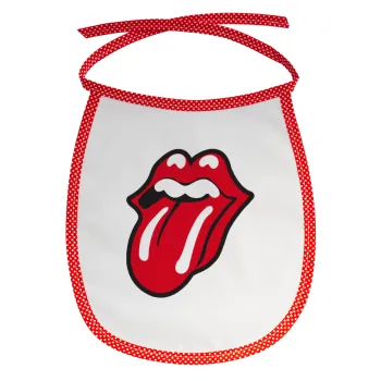 Rolling Stones Kiss, Σαλιάρα μωρού αλέκιαστη με κορδόνι Κόκκινη