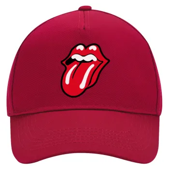 Rolling Stones Kiss, Adult Ultimate Hat RED, (100% COTTON DRILL, ADULT, UNISEX, ONE SIZE)