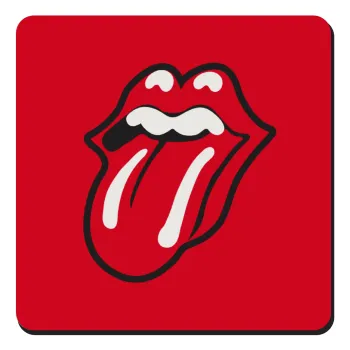 Rolling Stones Kiss, Τετράγωνο μαγνητάκι ξύλινο 9x9cm