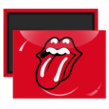 Rolling Stones Kiss, Ορθογώνιο μαγνητάκι ψυγείου διάστασης 9x6cm