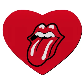 Rolling Stones Kiss, Mousepad καρδιά 23x20cm
