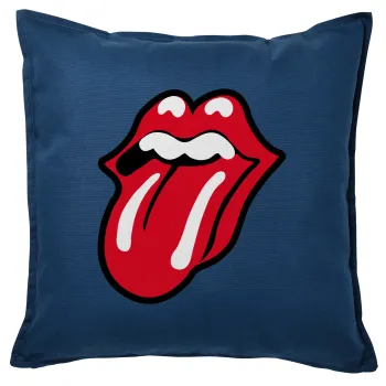 Rolling Stones Kiss, Sofa cushion Blue 50x50cm includes filling