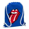 Backpack pouch GYMBAG Blue, with pocket (40x48cm) & thick cords