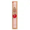 Easter Set, wooden keychain & scented flat Easter candle (30cm) (PINK)