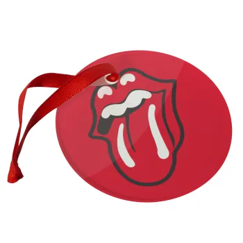 Rolling Stones Kiss, Christmas ornament glass 9cm