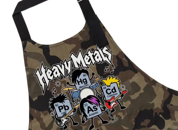 Heavy metals chemical — Chef's cooking apron with pockets, cotton, camouflage (adult, 100% cotton)