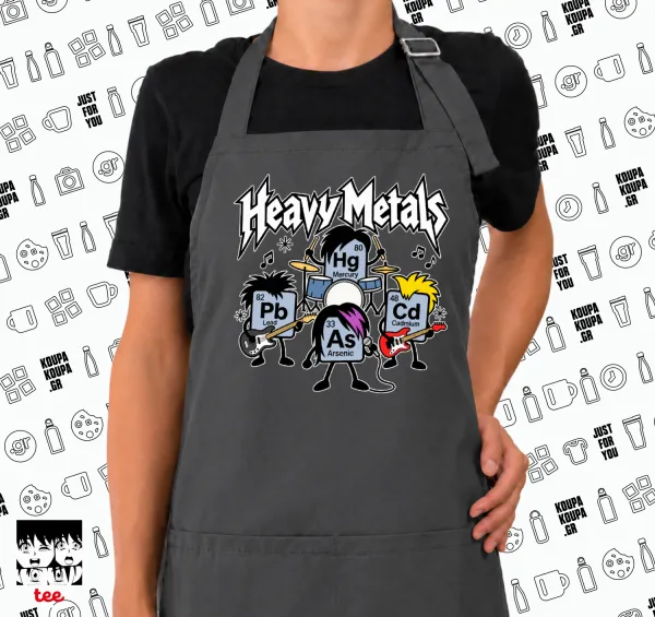 Heavy metals chemical — GREY Ποδιά μαγειρικής μακριά Σεφ με τσέπες (ΕΝΗΛΙΚΩΝ, ΓΚΡΙ)
