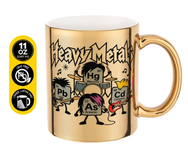 Heavy metals chemical — Κούπα κεραμική, χρυσή καθρέπτης, 330ml