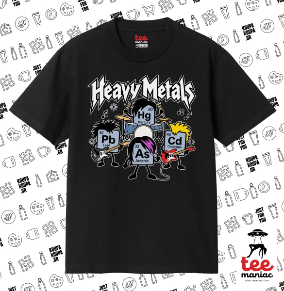 Heavy metals chemical — ΜΑΥΡΟ Κλασικό T-Shirt, διπλής ραφής, χωρίς πλευρικές ραφές από 100% βαμβάκι. Vegan & OEKO-TEX πιστοποιημένο.